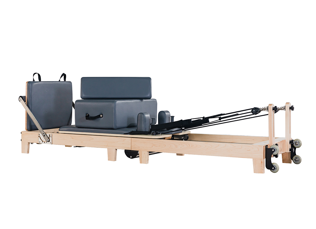 MC-PF003 Maple Wooden Folding Pilates Reformer Folding Wooden Pilates Reformer Home Use Workouts Pilates Reformer