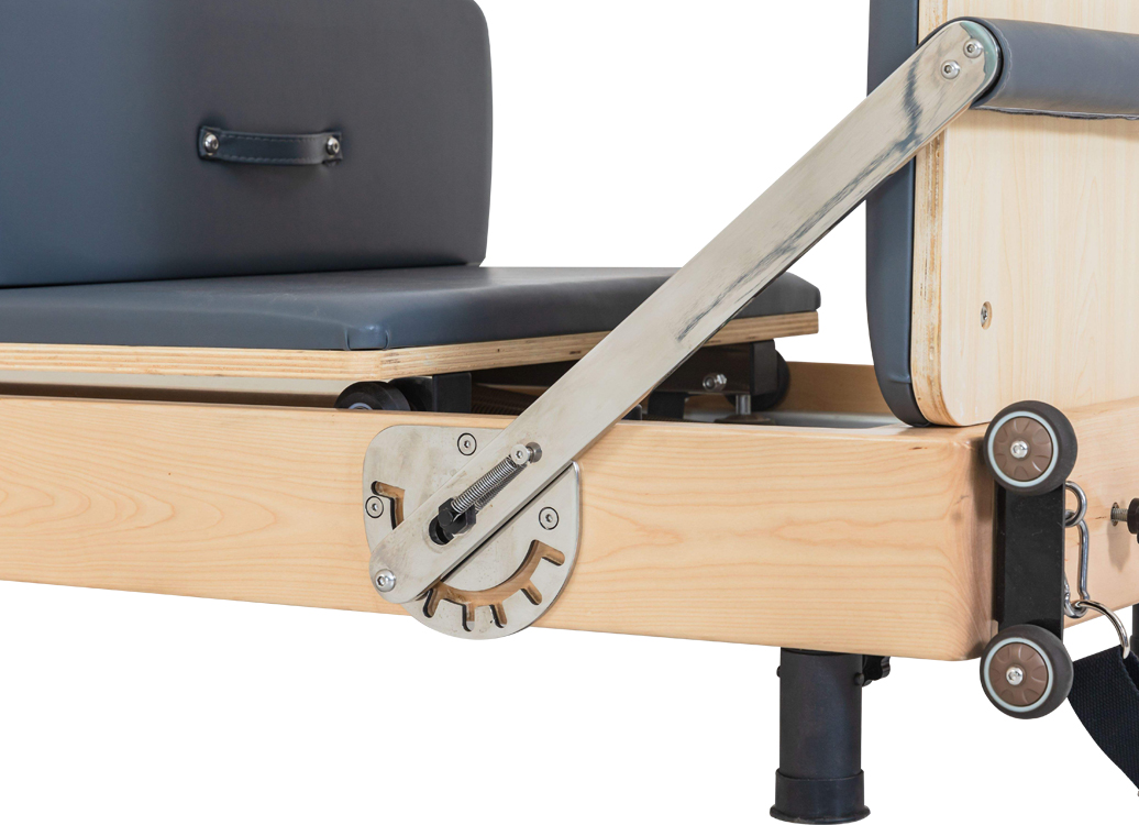MC-PF007 Maple Wooden Folding Pilates Reformer With Nylon Legs High Quality Portable Home Folding Pilates Reformer
