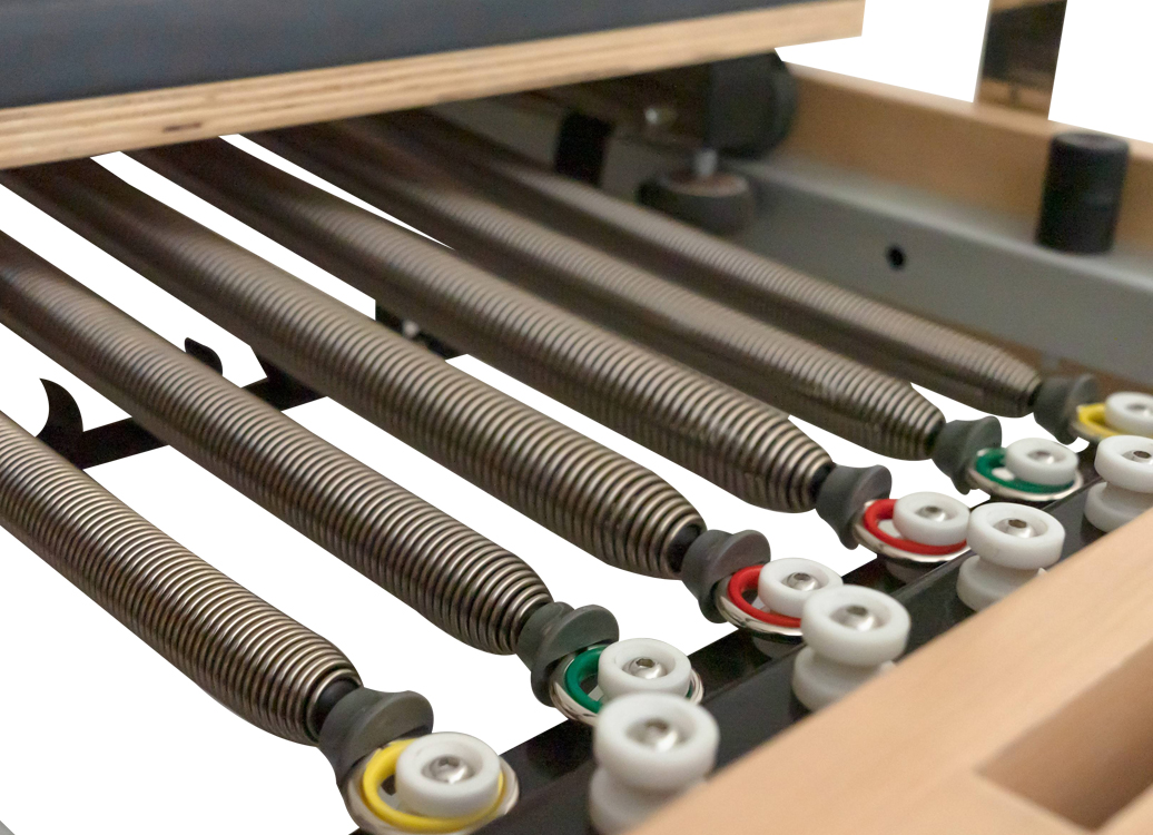 MC-PF007 Maple Wooden Folding Pilates Reformer With Nylon Legs High Quality Portable Home Folding Pilates Reformer