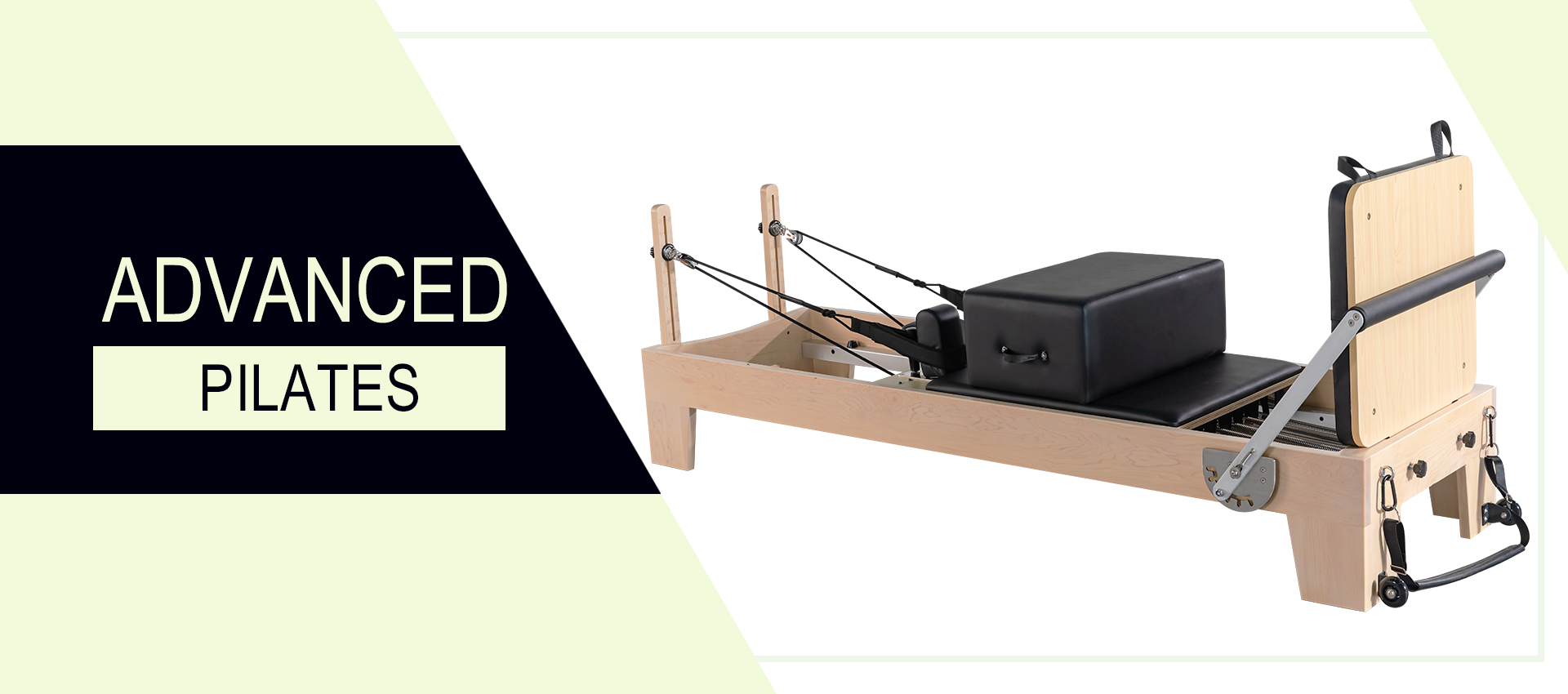 MC-PX008 Oak wooden folding pilates reformer with carbon steel legs