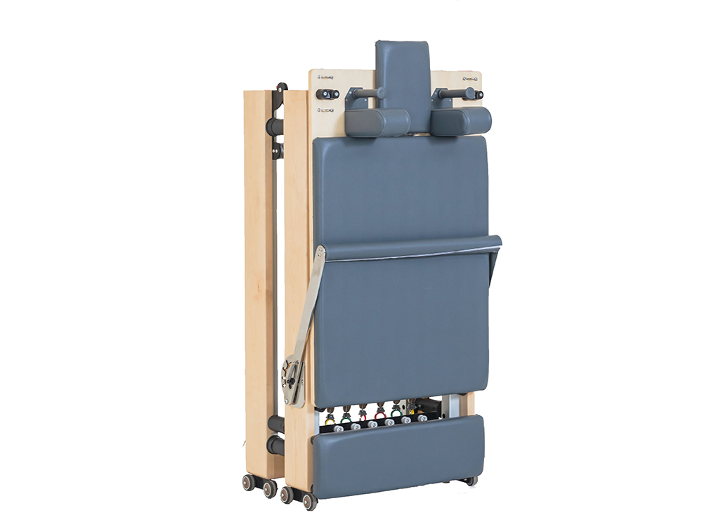 MC-PF007 Maple Wooden Folding Pilates Reformer With Nylon Legs High Quality Portable Home Folding Pilates Reformer