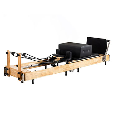 MC-PX008 Oak wooden folding pilates reformer with carbon steel legs
