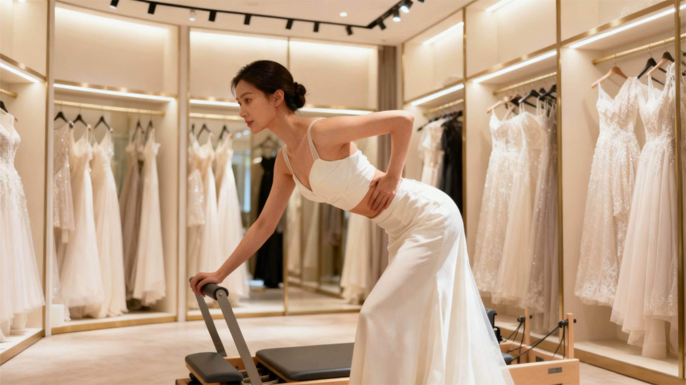 Pilates and Wedding Dress Body Aesthetic Customization: Targeted Shaping + Posture Management, Creating the Best Wedding Dress Presentation Effect