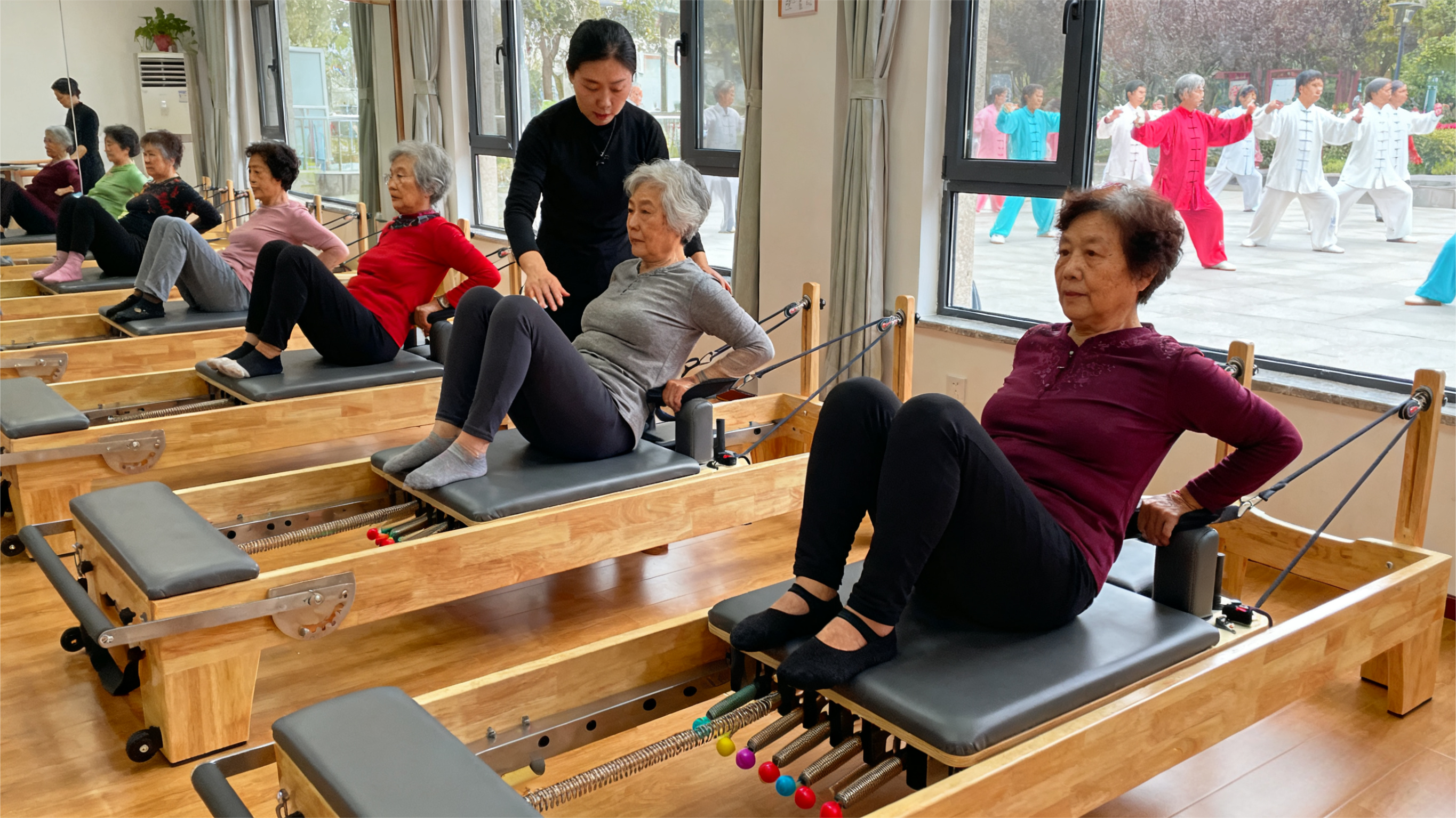 Pilates Equipment Supporting Health Management for Middle-aged and Seniors